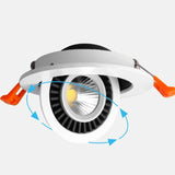 Round shape 360 Angle Adjustable LED COB Recessed Downlight Black/White 9W 12W 15W LED Ceiling Spot Light Pic Background Focos