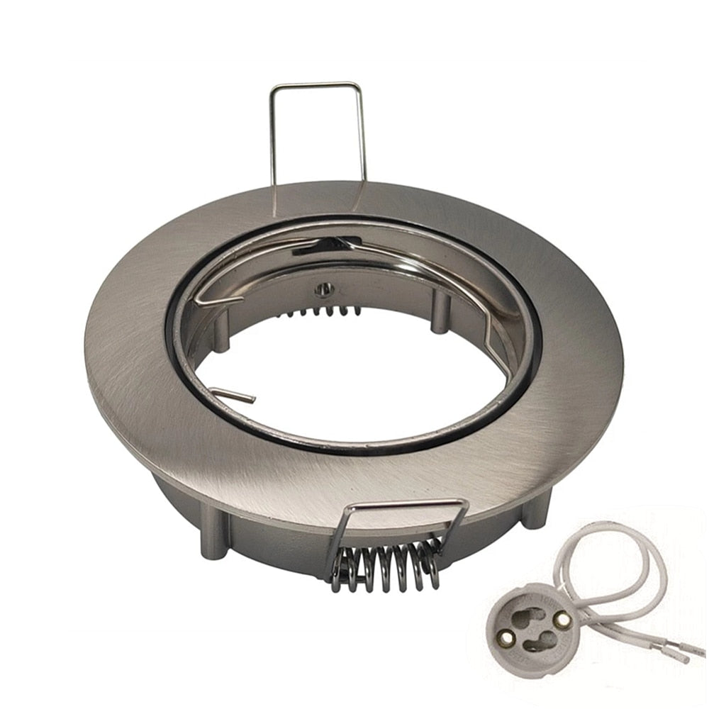 Sand Nickel Round Recessed LED Ceiling Downlight Adjustable GU10/MR16 Lamp Socket Holder Mounting Fitting Spot Lights Frame Base