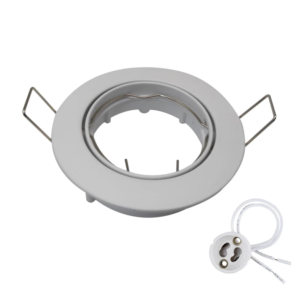 Sand Nickel Round Recessed LED Ceiling Downlight Adjustable GU10/MR16 Lamp Socket Holder Mounting Fitting Spot Lights Frame Base