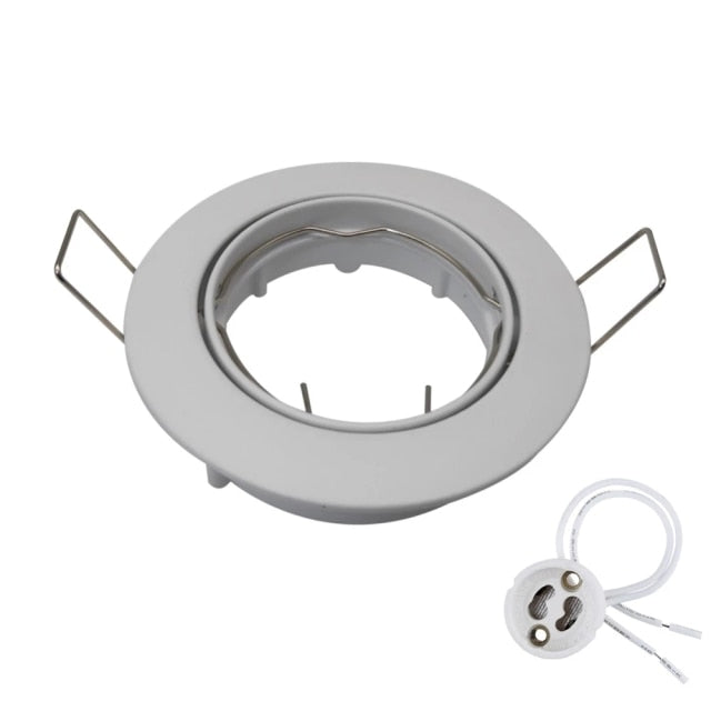 Sand Nickel Round Recessed LED Ceiling Downlight Adjustable GU10/MR16 Lamp Socket Holder Mounting Fitting Spot Lights Frame Base