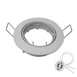 Sand Nickel Round Recessed LED Ceiling Downlight Adjustable GU10/MR16 Lamp Socket Holder Mounting Fitting Spot Lights Frame Base