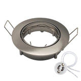 Sand Nickel Round Recessed LED Ceiling Downlight Adjustable GU10/MR16 Lamp Socket Holder Mounting Fitting Spot Lights Frame Base