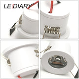 LEDIARY White Mini LED Downlight 27mm Cut Hole Under Cabinet Spot Light 1.5W for Jewelry Display Ceiling Recessed Lamp 100V-240V