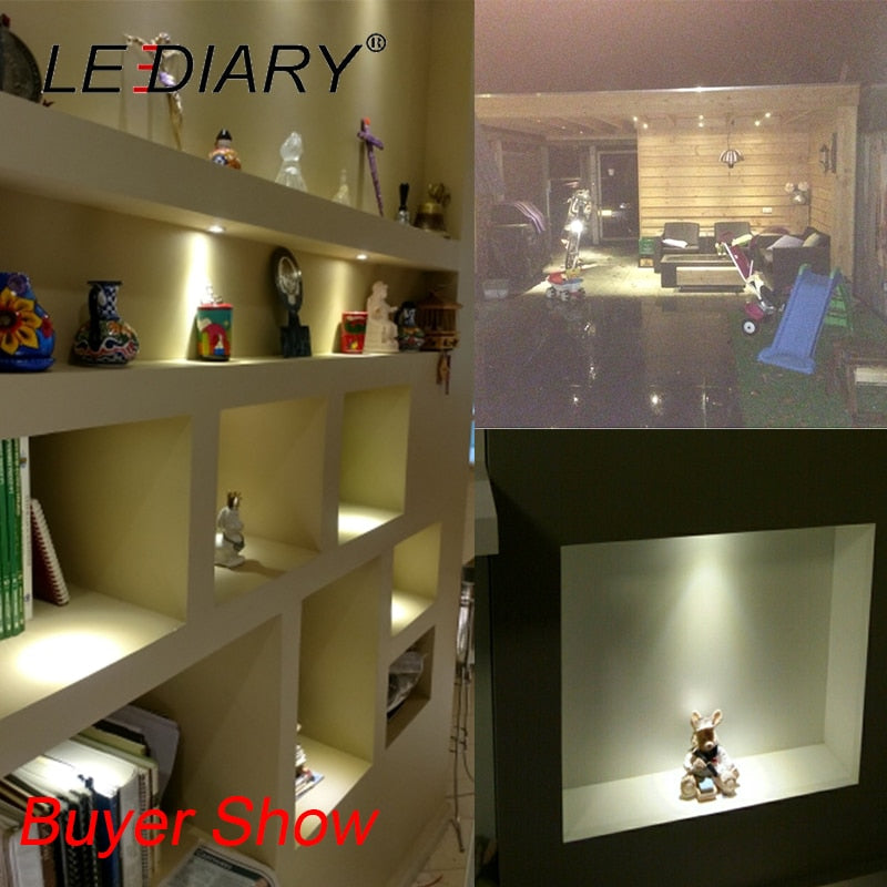 LEDIARY White Mini LED Downlight 27mm Cut Hole Under Cabinet Spot Light 1.5W for Jewelry Display Ceiling Recessed Lamp 100V-240V