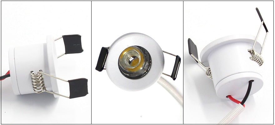 LEDIARY White Mini LED Downlight 27mm Cut Hole Under Cabinet Spot Light 1.5W for Jewelry Display Ceiling Recessed Lamp 100V-240V
