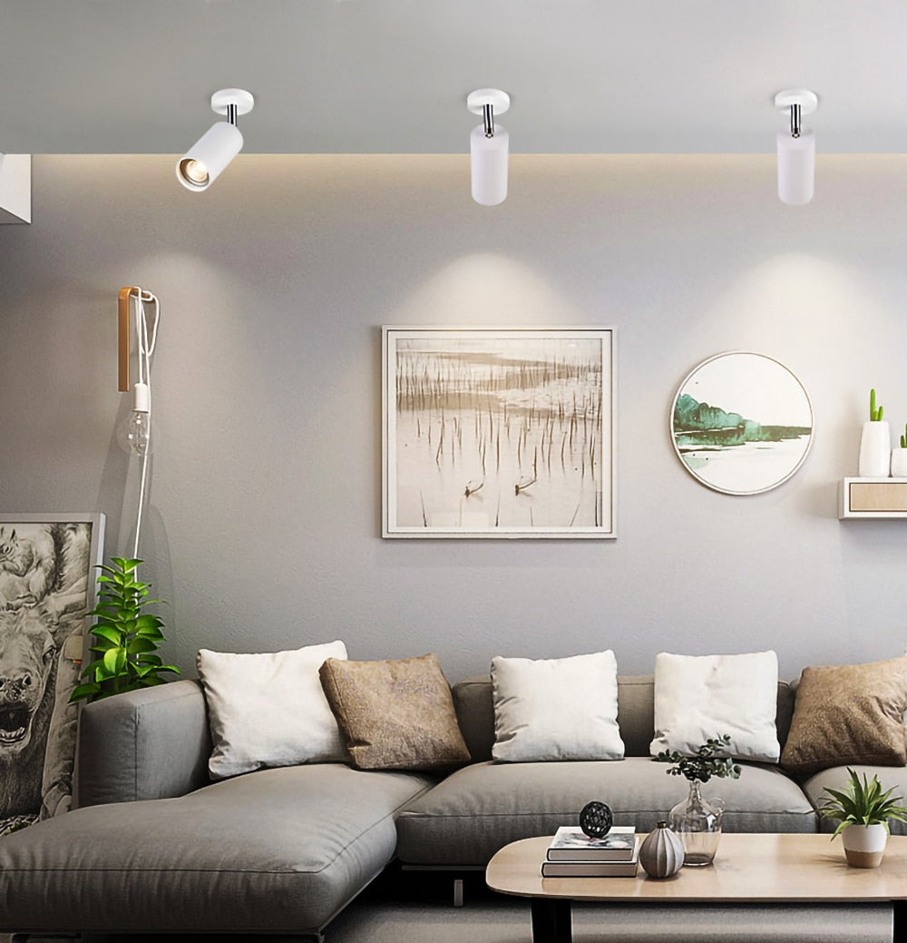 Surface Mounted 360° Rotatable LED Ceiling Track Downlight 5W 7W 9W 12W 15W GU10 Bulb Replaceable Spot Light