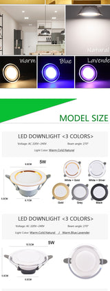 Downlight 10Pcs 3w 5w spot led lights 3000k 4500K 6000K AC 220V-240V led Downlight Kitchen living room Indoor recessed lighting