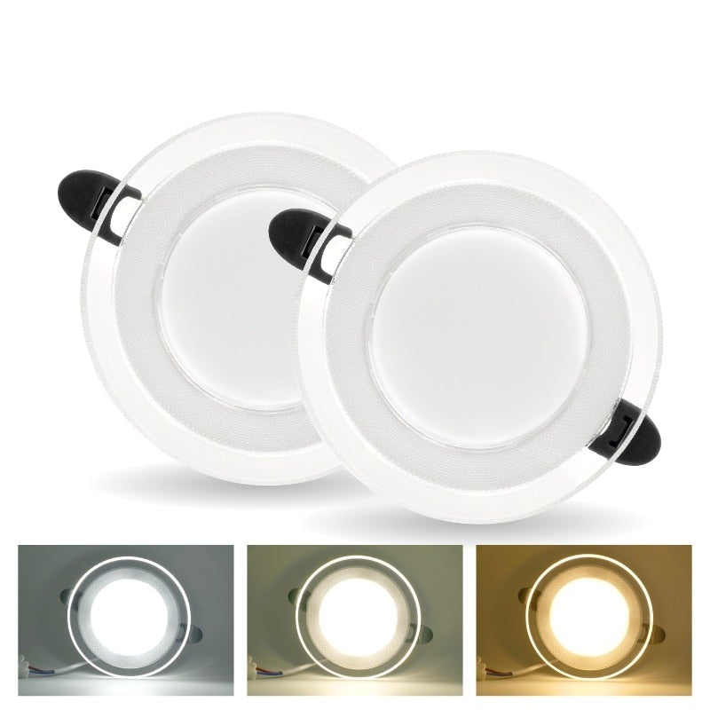 LED Downlight 3 Colors Changeable 6W LED Lamp 220V 230V 240V Spotlight Recessed Round Panel Light Indoor Lighting Downlight