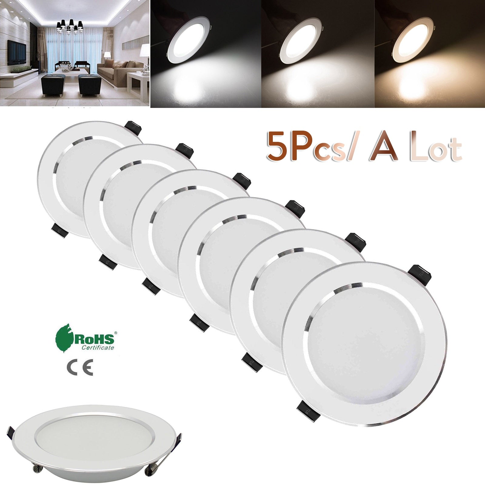 LED Recessed Ceiling Light Downlight Lamp 5PCS Dimmable 21W 18W 15W 12W 9W 7W 5W 3W 110V 220V With Driver Lighting Lamps