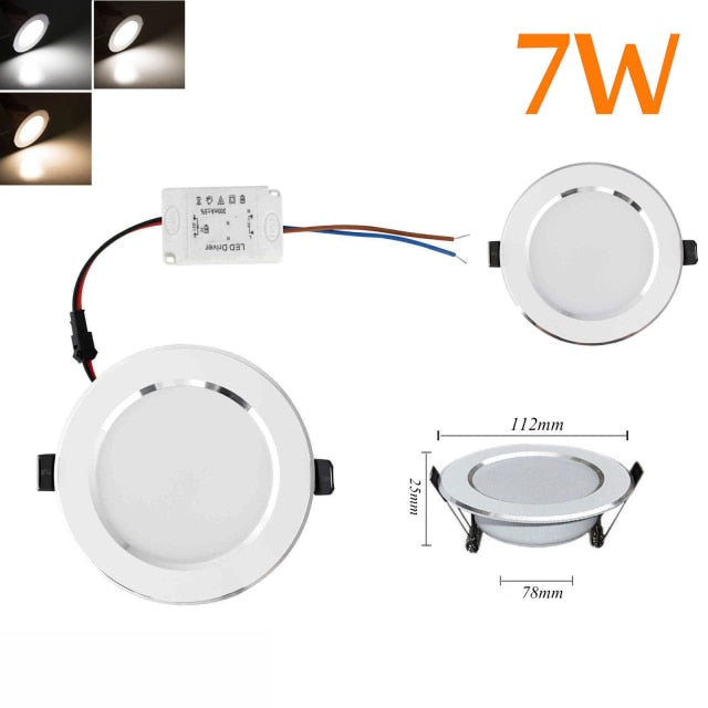 LED Recessed Ceiling Light Downlight Lamp 5PCS Dimmable 21W 18W 15W 12W 9W 7W 5W 3W 110V 220V With Driver Lighting Lamps