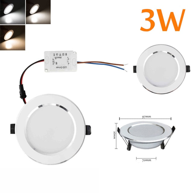 LED Recessed Ceiling Light Downlight Lamp 5PCS Dimmable 21W 18W 15W 12W 9W 7W 5W 3W 110V 220V With Driver Lighting Lamps