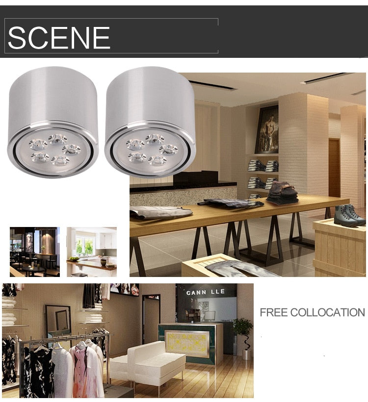 Dimmable 1pcs 6W 10W 14W 18W 24W led spot downlight High Power LED Ceiling Spot Light Kitchen Bathroom LED Downlights AC85-265V