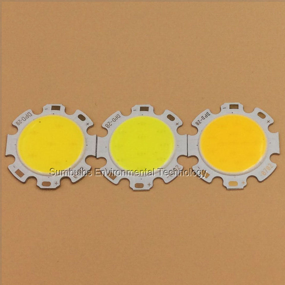 LED Rounded 10PCS 28MM 3W 5W 7W 10W 12W Chip On Board COB Light Source Warm Nature Cold White for Spotlight Downlight DIY 2820