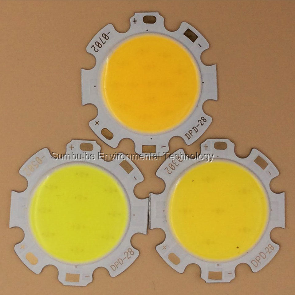 LED Rounded 10PCS 28MM 3W 5W 7W 10W 12W Chip On Board COB Light Source Warm Nature Cold White for Spotlight Downlight DIY 2820