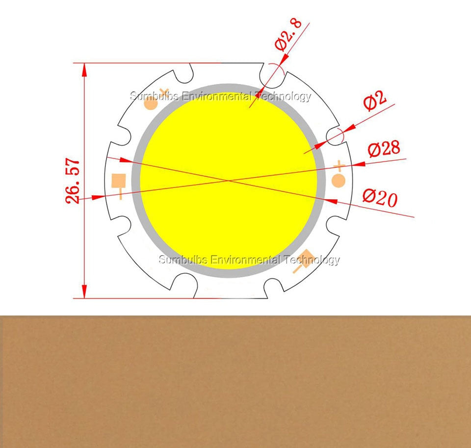 LED Rounded 10PCS 28MM 3W 5W 7W 10W 12W Chip On Board COB Light Source Warm Nature Cold White for Spotlight Downlight DIY 2820