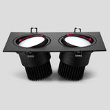 Dimmable black LED downlight COB spotlight ceiling light grid light AC110V 220V 7W 9W 12W 14W 18W 24W recessed square led panel