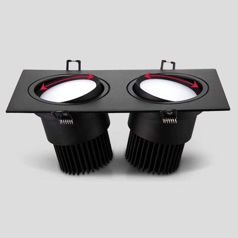 Dimmable black LED downlight COB spotlight ceiling light grid light AC110V 220V 7W 9W 12W 14W 18W 24W recessed square led panel