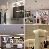 Dimmable black LED downlight COB spotlight ceiling light grid light AC110V 220V 7W 9W 12W 14W 18W 24W recessed square led panel