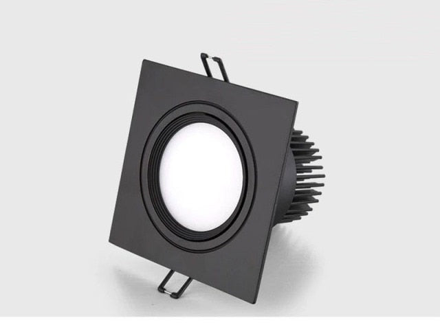 Dimmable black LED downlight COB spotlight ceiling light grid light AC110V 220V 7W 9W 12W 14W 18W 24W recessed square led panel