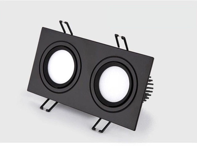 Dimmable black LED downlight COB spotlight ceiling light grid light AC110V 220V 7W 9W 12W 14W 18W 24W recessed square led panel