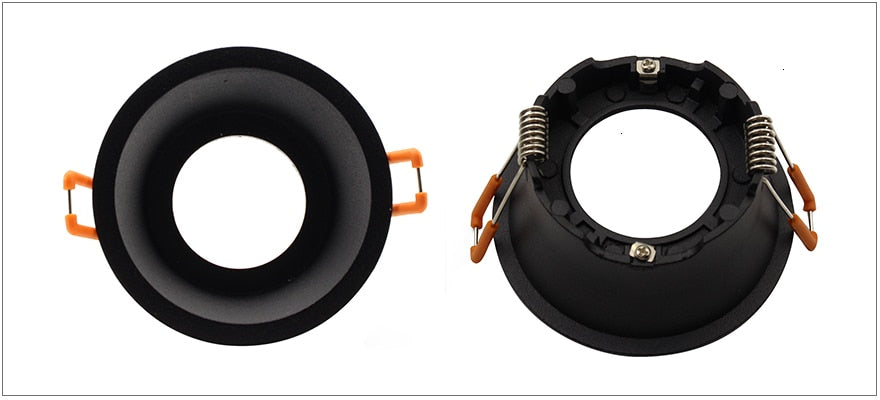 LEDIARY Black LED Downlights GU5.3 GU10 Fitting 90-265V Recessed Ceiling Spot Lamp Frame Bulb Changeable 75MM 90MM Cut Hole