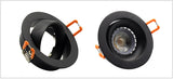 LEDIARY Black LED Downlights GU5.3 GU10 Fitting 90-265V Recessed Ceiling Spot Lamp Frame Bulb Changeable 75MM 90MM Cut Hole
