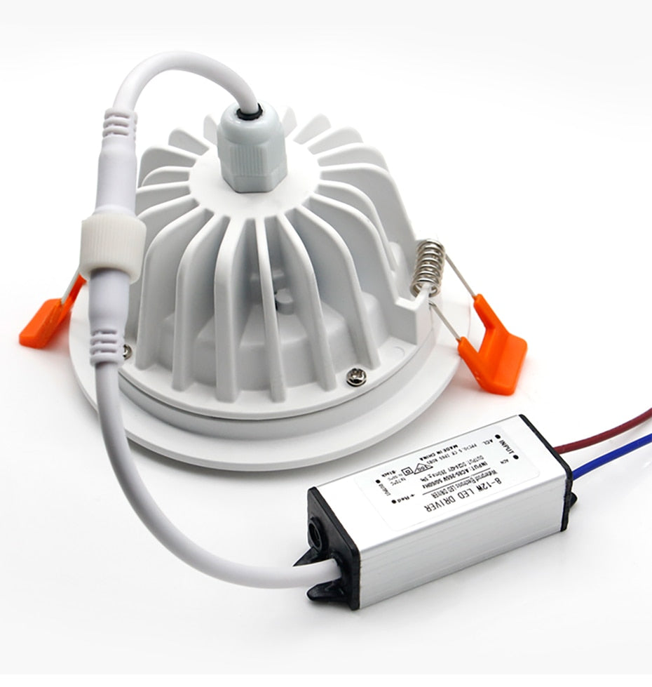 Bathroom Waterproof LED Downlight 15W 12W IP65 Recessed LED lamp lights for Outdoor waterproof Spot light AC220V 110V