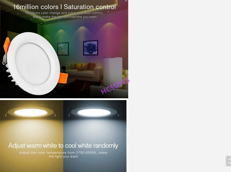 MIBOXER FUT063/FUT068/FUT069 6W 15W LED Downlight RGB+CCT Waterproof LED Ceiling Spotlight 2.4ghz remote smartphone APP control