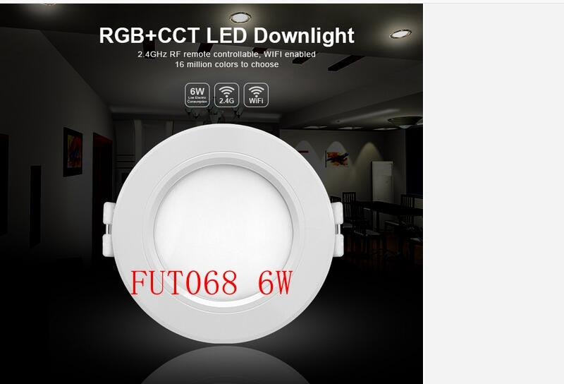 MIBOXER FUT063/FUT068/FUT069 6W 15W LED Downlight RGB+CCT Waterproof LED Ceiling Spotlight 2.4ghz remote smartphone APP control