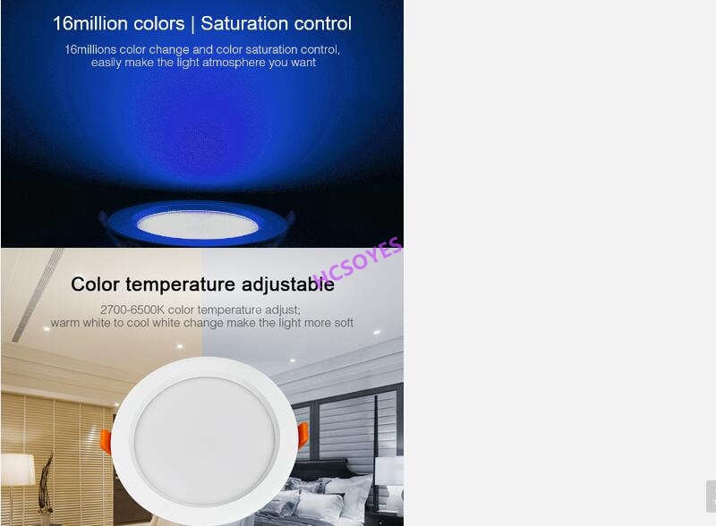 MIBOXER FUT063/FUT068/FUT069 6W 15W LED Downlight RGB+CCT Waterproof LED Ceiling Spotlight 2.4ghz remote smartphone APP control