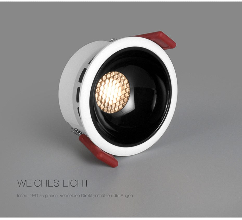 DBF 2021 New Anti-Glare Ceiling Spot Light 7W 12W 18W 20W Honeycomb Nest Reflector Hotel Wall Washer Dimmable Embedded Downlight