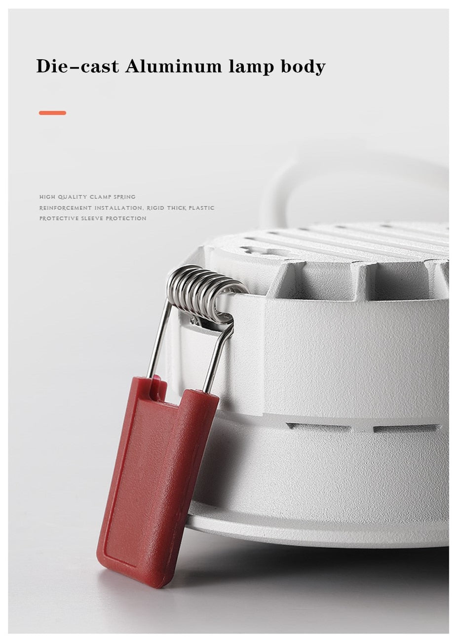 DBF 2021 New Anti-Glare Ceiling Spot Light 7W 12W 18W 20W Honeycomb Nest Reflector Hotel Wall Washer Dimmable Embedded Downlight