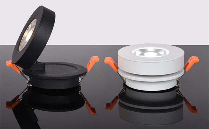 LED Embedded Ceiling Down Lamp Foldable 220V 3W/5W/7W Slim 360 Degree Rotatable Built in COB Spot light Recessed Downlight