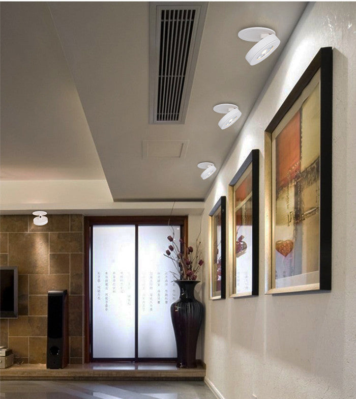 LED Embedded Ceiling Down Lamp Foldable 220V 3W/5W/7W Slim 360 Degree Rotatable Built in COB Spot light Recessed Downlight