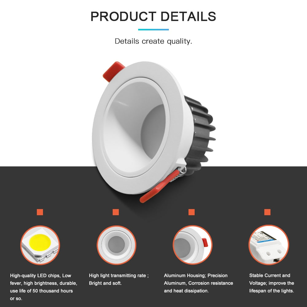 GLEDOPTO Zigbee 3.0 Smart RGBCCT Recessed Downlight LED 12W Pro Dimmable Waterproof IP54 For Kitchen Bedroom Corridor Bathroom
