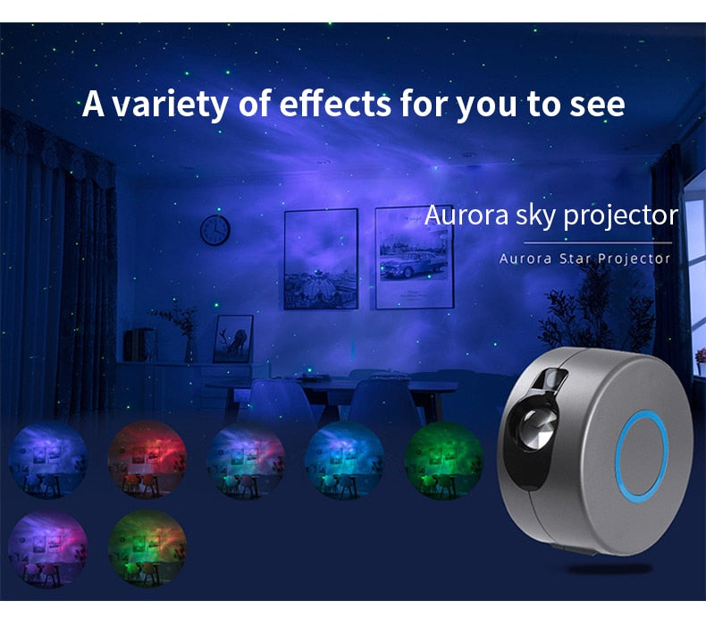Galaxy Led Projector Night Light Projection Lamp 6 Colors Star Sky Rotation The Ceiling Lamp for Bedroom Kids Gift Starry Lights