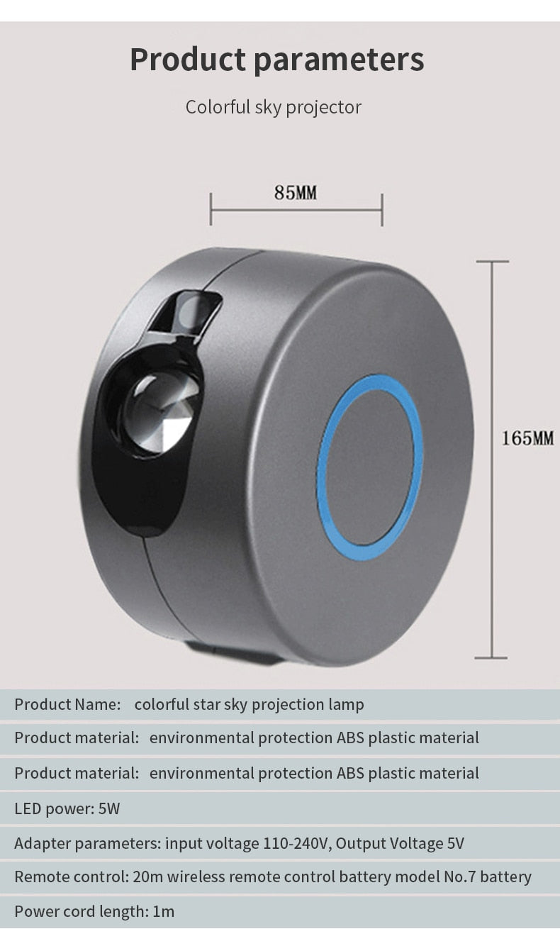 Galaxy Led Projector Night Light Projection Lamp 6 Colors Star Sky Rotation The Ceiling Lamp for Bedroom Kids Gift Starry Lights