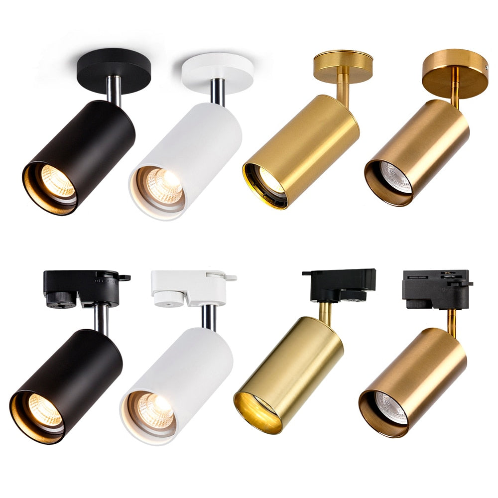 Surface Mounted 360° Rotatable LED Ceiling Track Downlight 5W 7W 9W 12W 15W GU10 Bulb Replaceable Spot Light