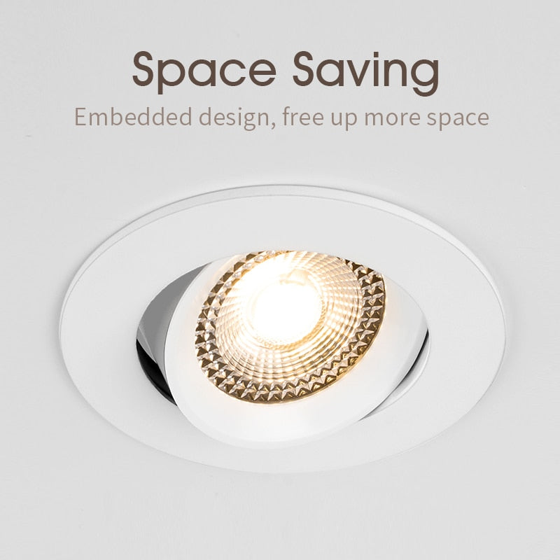 LED Ceiling Spot Light 45° Adjustable 7W 12W 20W Led light fixtur 220V Indoor Lighting for Living room Kitchen LED Downlight