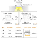 LED Ceiling Spot Light 45° Adjustable 7W 12W 20W Led light fixtur 220V Indoor Lighting for Living room Kitchen LED Downlight