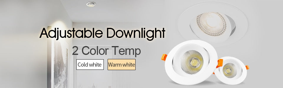 LED Ceiling Spot Light 45° Adjustable 7W 12W 20W Led light fixtur 220V Indoor Lighting for Living room Kitchen LED Downlight