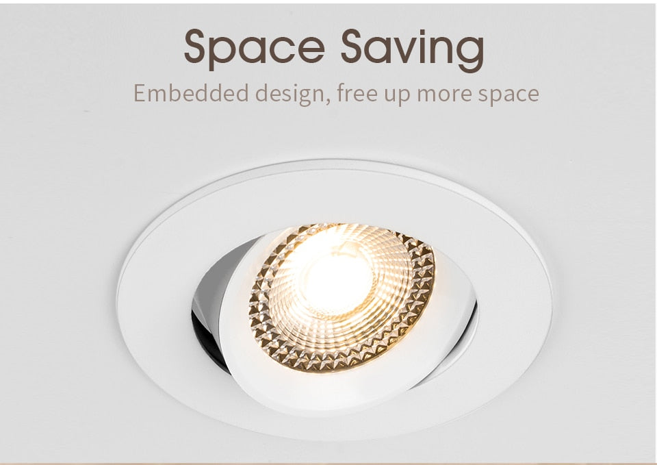 LED Ceiling Spot Light 45° Adjustable 7W 12W 20W Led light fixtur 220V Indoor Lighting for Living room Kitchen LED Downlight