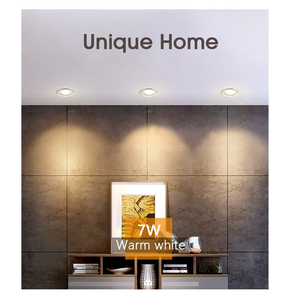 LED Ceiling Spot Light 45° Adjustable 7W 12W 20W Led light fixtur 220V Indoor Lighting for Living room Kitchen LED Downlight