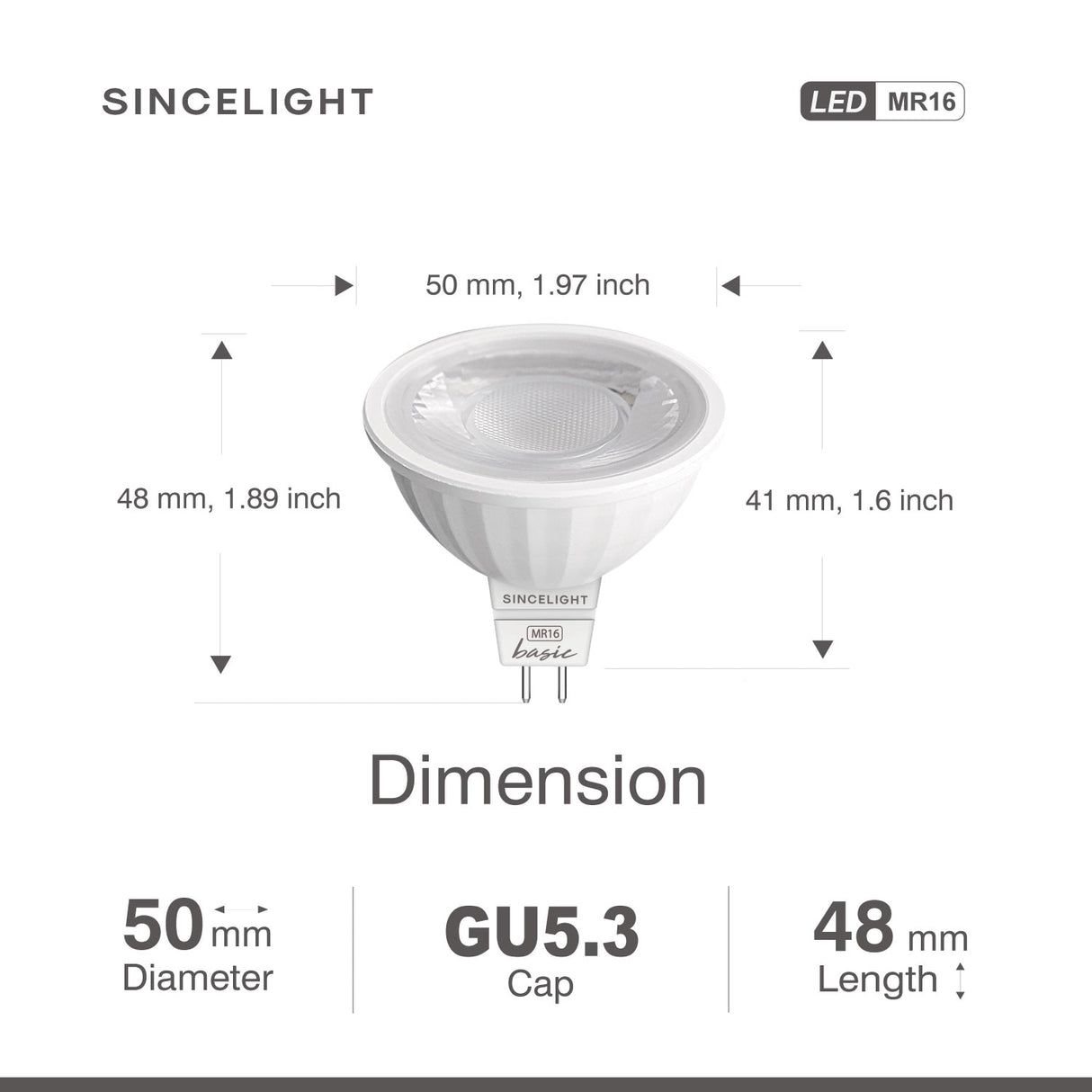 MR16 LED Reflector light bulb with Gu5.3 base,6W,12V AC/DC,2700K,4000K,6000K(Non-Dimmable/Spotlight/Downlights) Pack of 6
