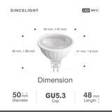 MR16 LED Reflector light bulb with Gu5.3 base,6W,12V AC/DC,2700K,4000K,6000K(Non-Dimmable/Spotlight/Downlights) Pack of 6