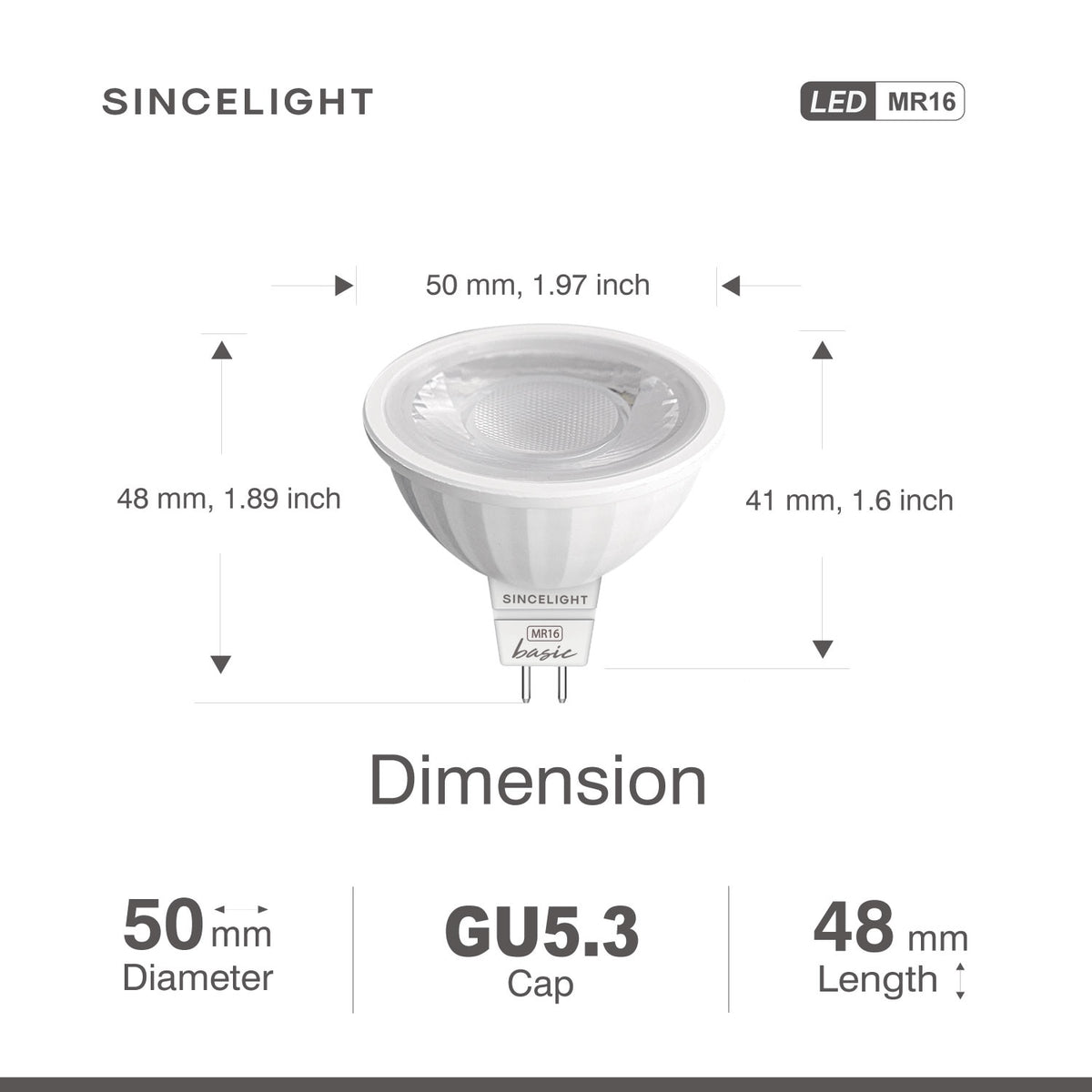 MR16 LED Reflector light bulb with Gu5.3 base,6W,12V AC/DC,2700K,4000K,6000K(Non-Dimmable/Spotlight/Downlights) Pack of 6