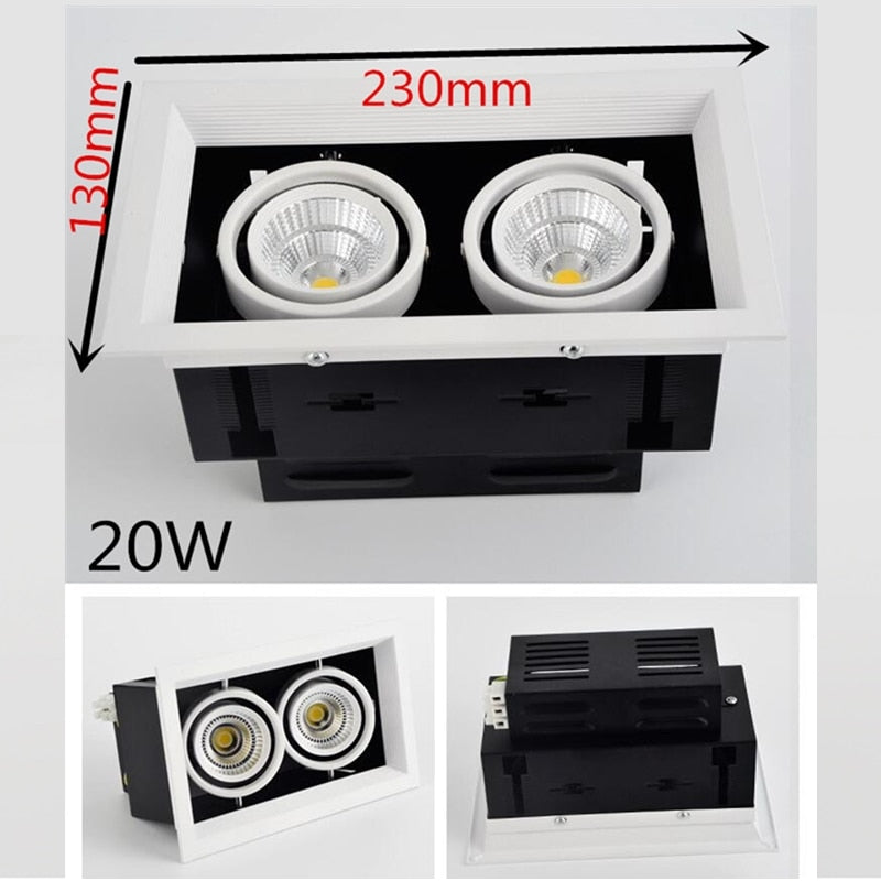 Double Dimmable Led downlight light Ceiling Spot Light 10w 20W 30W ac85-240V ceiling recessed Lights Indoor Lighting