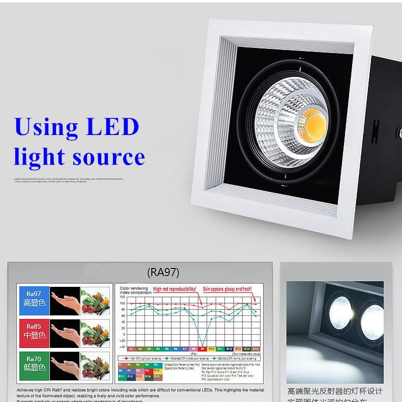 Double Dimmable Led downlight light Ceiling Spot Light 10w 20W 30W ac85-240V ceiling recessed Lights Indoor Lighting