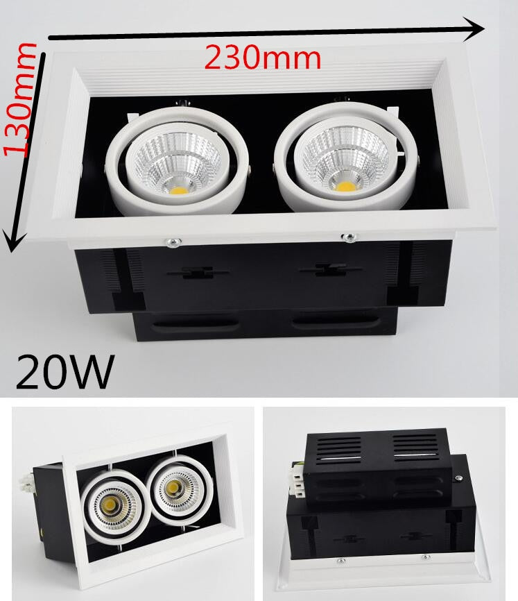 Double Dimmable Led downlight light Ceiling Spot Light 10w 20W 30W ac85-240V ceiling recessed Lights Indoor Lighting