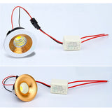 Dimmable LED COB Downlight 3W Round Mini Spotlight Ceiling AC85-265V White Lighting Bulb for Cabinet Counter Showcase